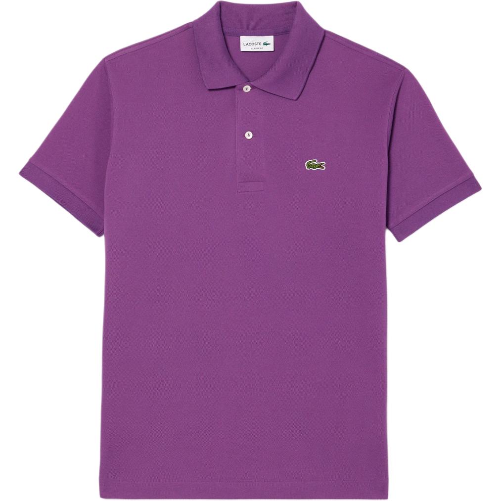 

Хлопковая поло с вышитым логотипом LACOSTE, фиолетовый
