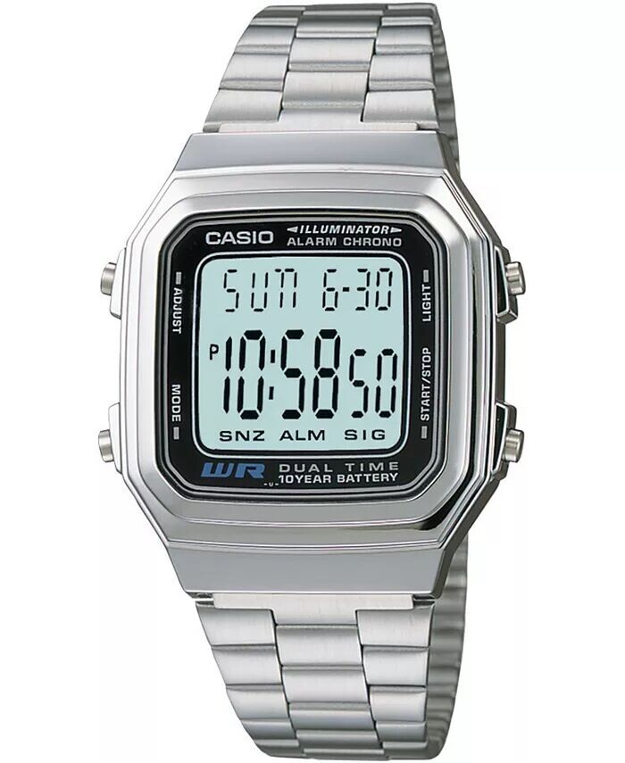 

Унисекс цифровые часы-браслет из нержавеющей стали 32 мм Casio