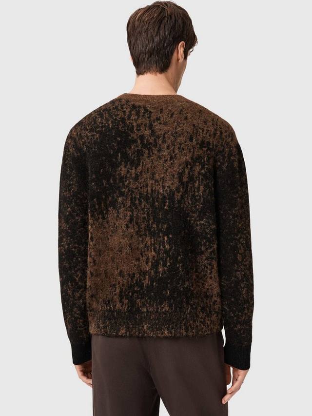 Свитер Storm Wool Blend расслабленного кроя с круглым вырезом AllSaints, Brown/Multi — фото 2
