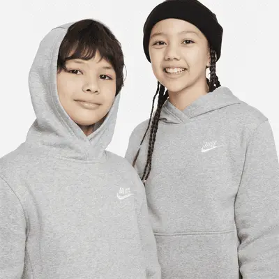 Худи Nike Sportswear Club Fleece, серый/белый — фото 3