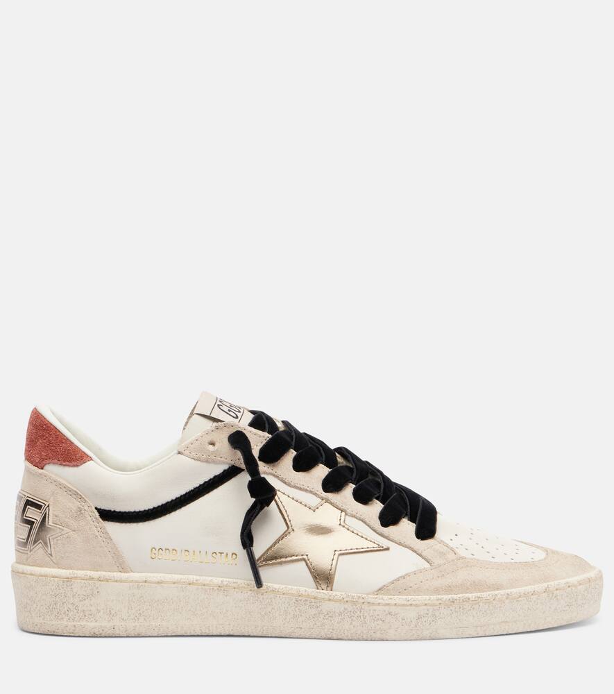 Кроссовки Ball Star из кожи с замшевыми вставками Golden Goose, White/Beige/Platinum/Red Rust — фото 4