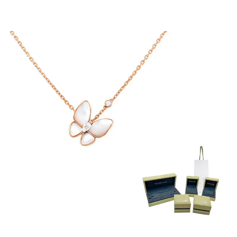

Van Cleef & Arpels Две бабочки серия жемчужное ожерелье женское розовое золото