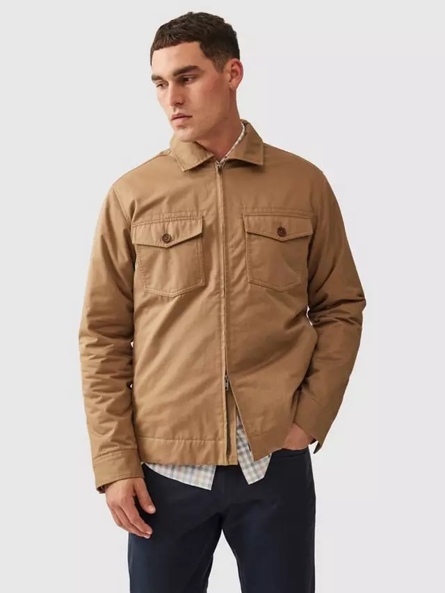 

Куртка Rodd & Gunn Fordel Padded Cotton Water-repellent Overshirt, цвет tan