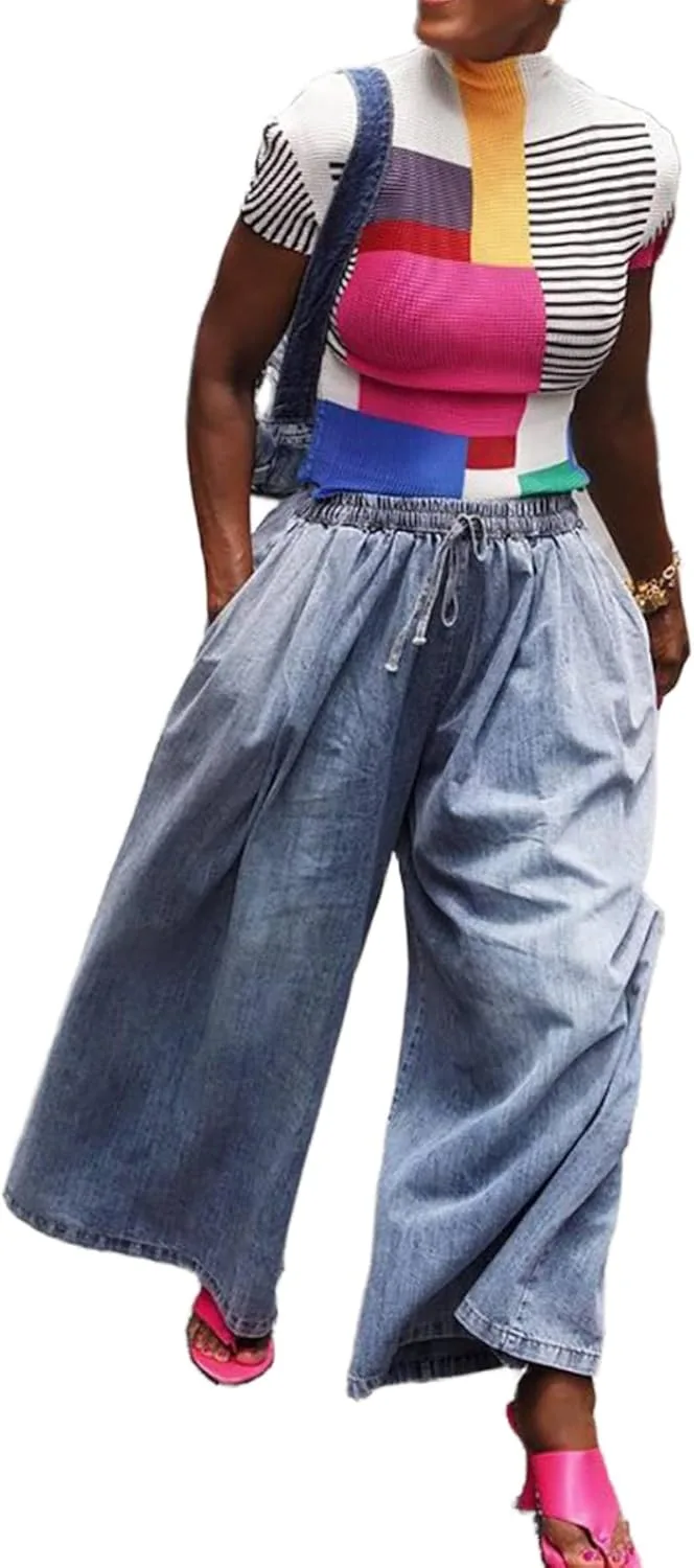 

Женские джинсы-карго baggy с карманами