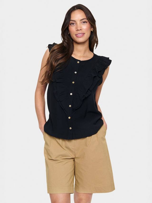 

Рубашка Klaudia с оборками на рукавах Saint Tropez, Black