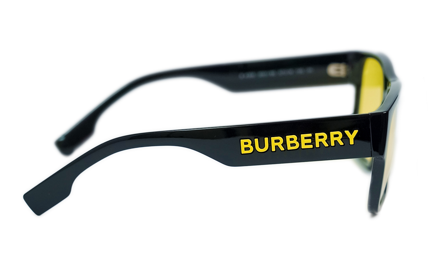 Солнечные очки Burberry с черной оправой и желтыми линзами — фото 4