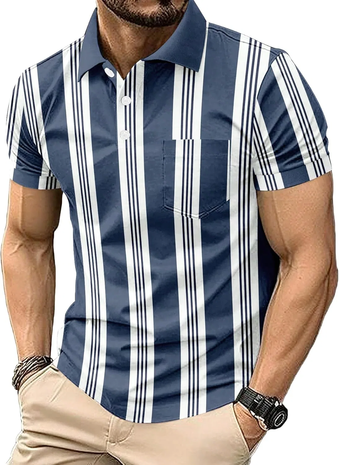 Мужское поло из 6 штук, дышащая ткань, Generic, набор 6 шт, Style-6pack-2 — фото 4