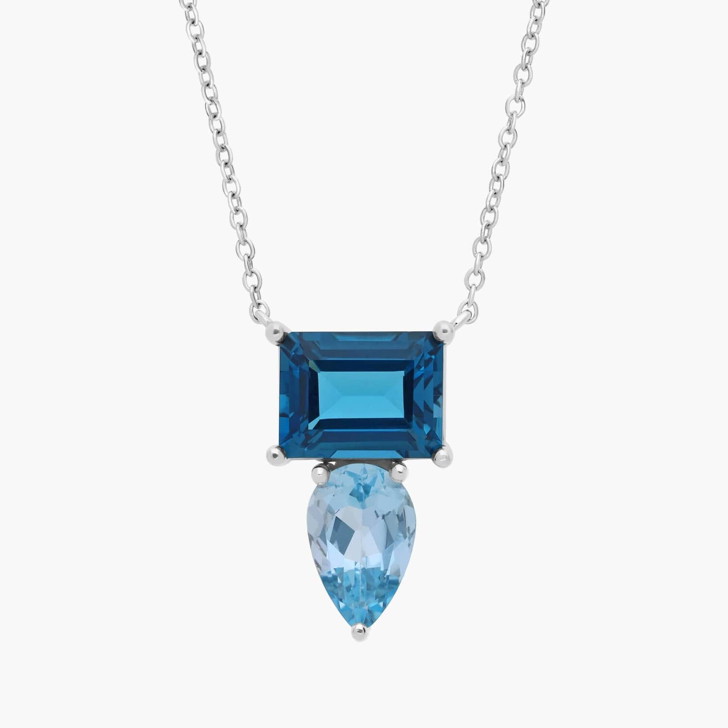 

Подвеска London Blue Topaz и Blue Topaz Tonal Fancy Cut из 14-каратного белого золота Blue Nile