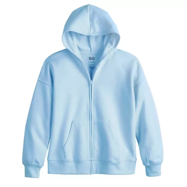 

Толстовка свободного кроя с капюшоном на молнии спереди для девочек 6-20 лет, стандартного и большого размера So, цвет frost wind