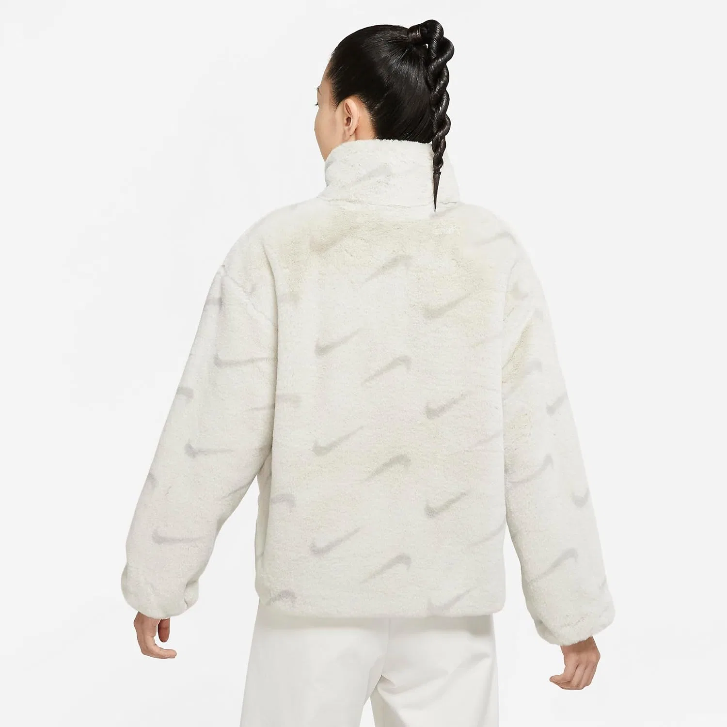 Куртка Nike Faux Fur Aop Swoosh, Light Bone/Light Iro — фото 2