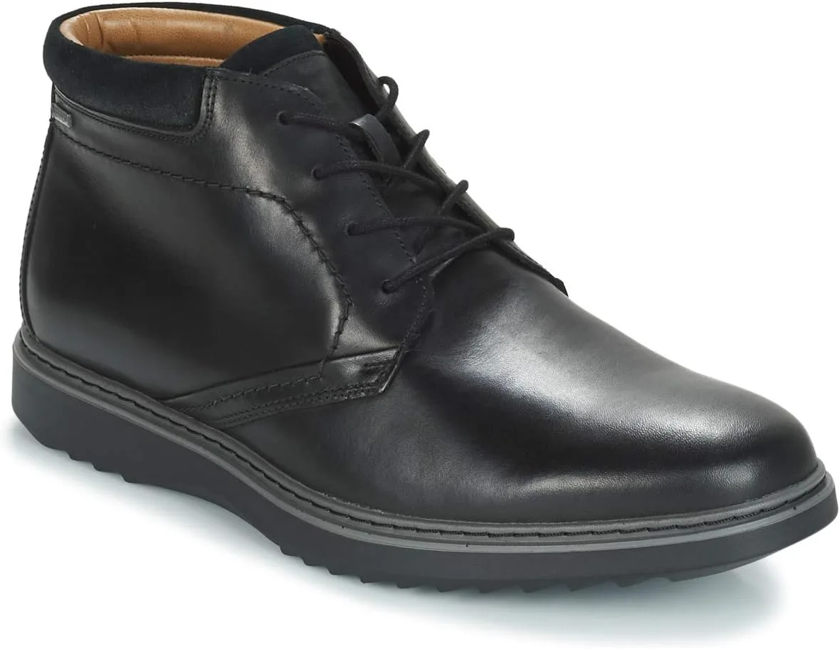 Мужские кожаные туфли Clarks Un Geo Mid GTX, черный/черный