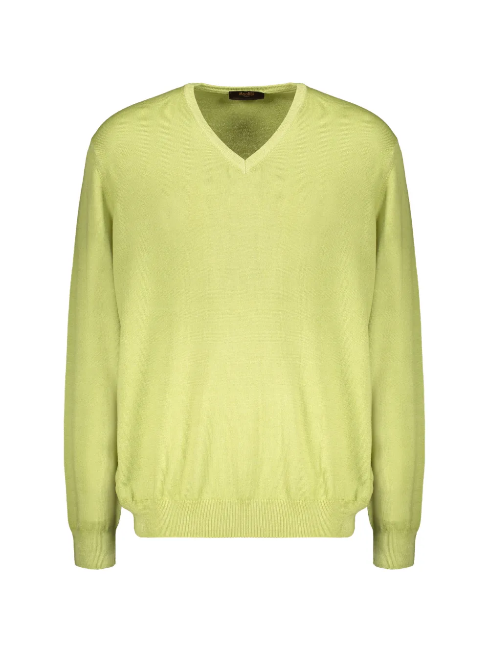 

Топ с V-образным вырезом и рубчатой вязкой Moorer, желтый