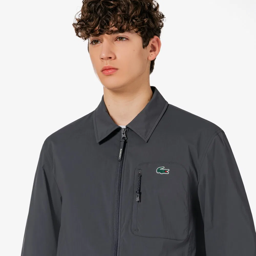Мужской тканый джемпер-рубашка тёмно-серый от Lacoste — фото 2