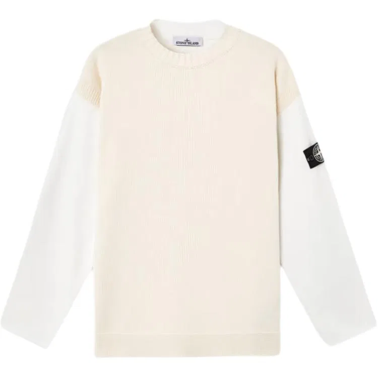 Свитер с контрастной отстрочкой STONE ISLAND Ivory