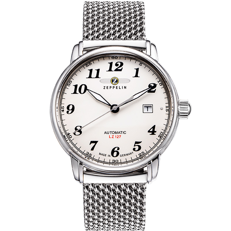 

ZEPPELIN Часы Piaget Collection Automatic Mechanical Movement Men's Watch Watch 40 White Dial Stainless Steel Watchband, 7656M-5