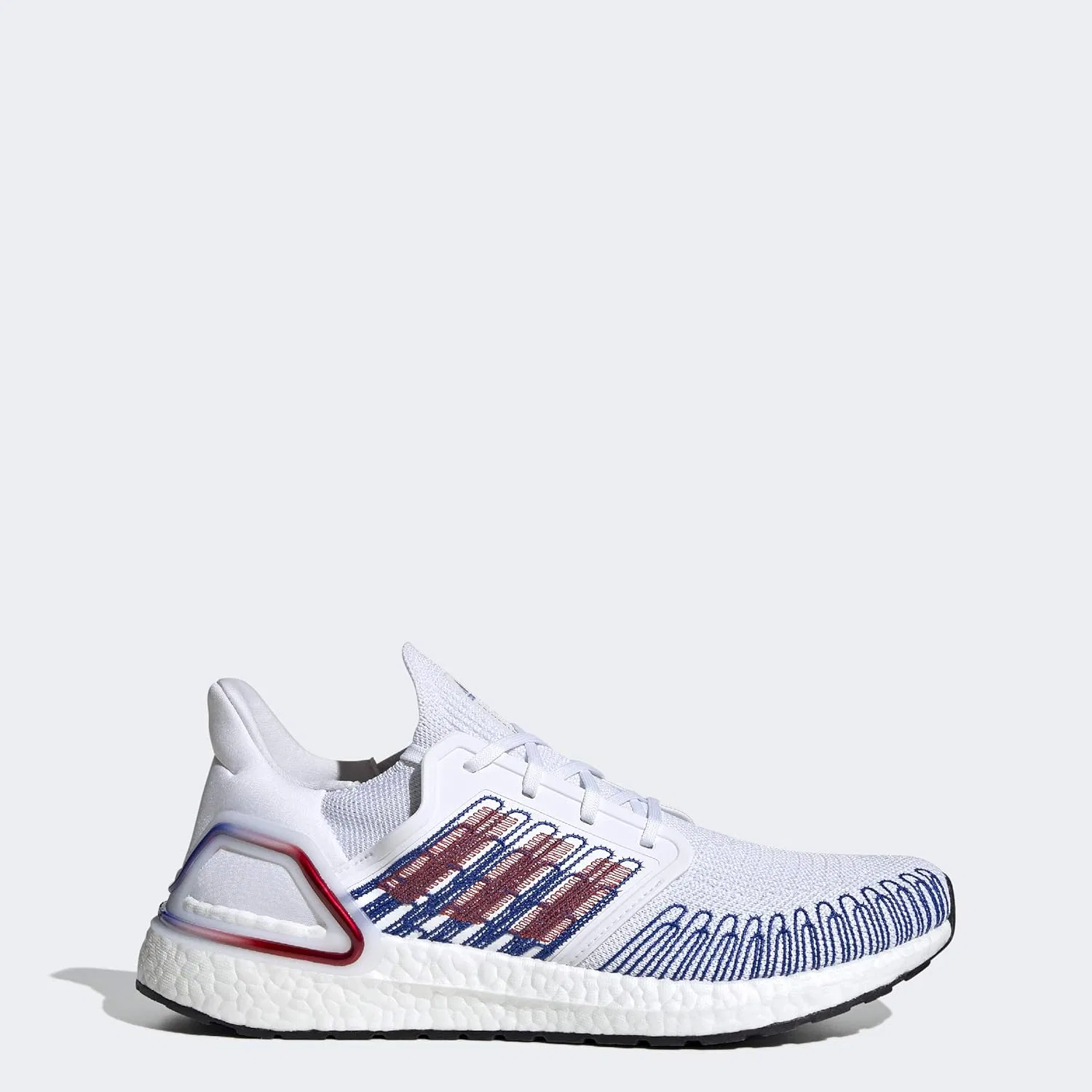 Мужские беговые кроссовки Adidas Ultraboost 20, 2-White Scarlet Team Royal Blue — фото 2
