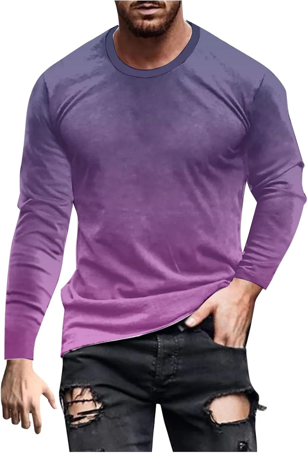 

Футболка Muscularfit Big and Tall с принтом, длинный рукав, градиент