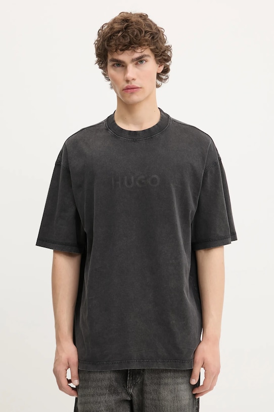 

Хлопковая футболка Hugo Blue, серый