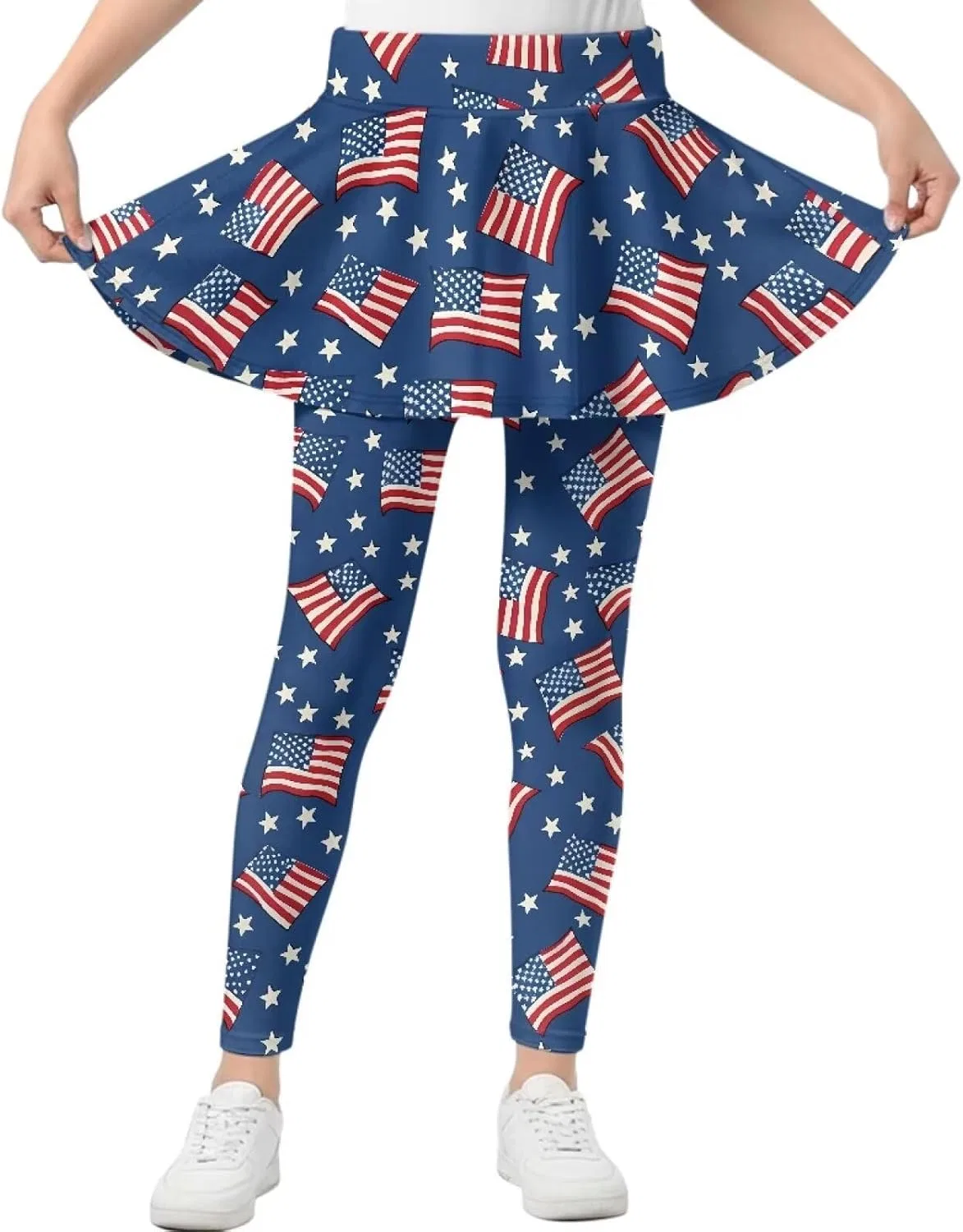 Леггинсы с юбкой теннисные Yatixapu American Flag Print — фото 2