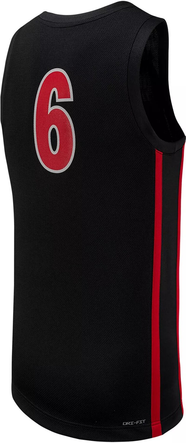 Мужская баскетбольная майка Nike UNLV Rebels #6 черная реплика — фото 3