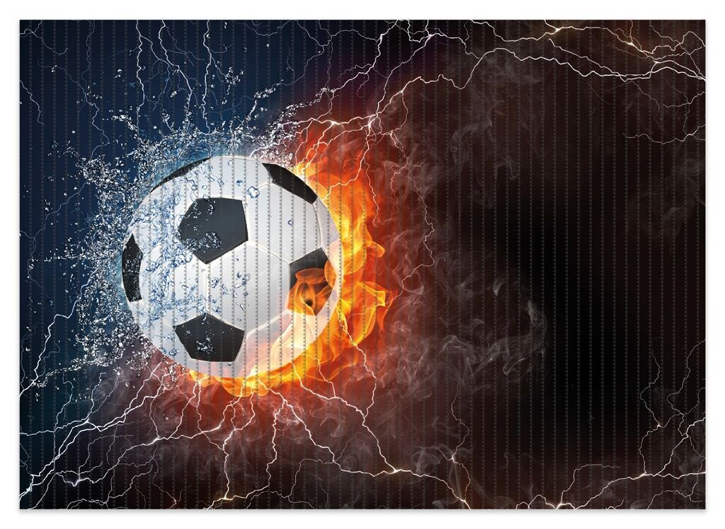 

Коврик для душа Wallario, нескользящий коврик, коврик для ванной комнаты, коврик для футбола - огонь и вода, размер ок. 70 х 50 см, черный