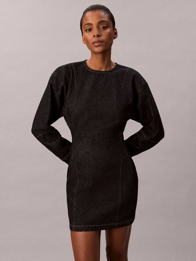 

Структурное платье из денима Calvin Klein, Resin Rinse