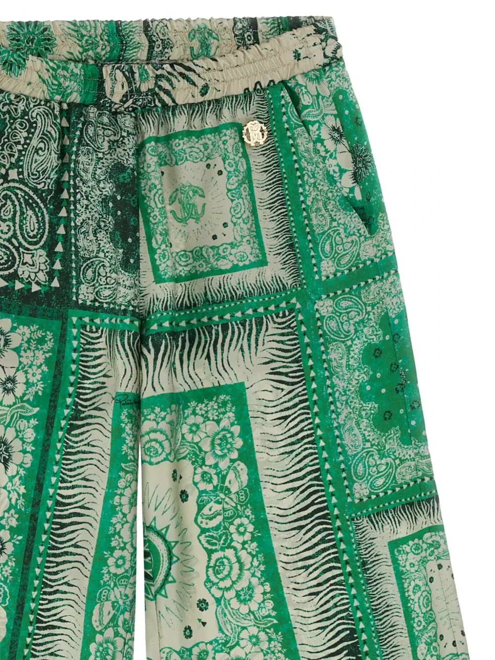 Брюки с принтом Roberto Cavalli Junior, зеленый — фото 3