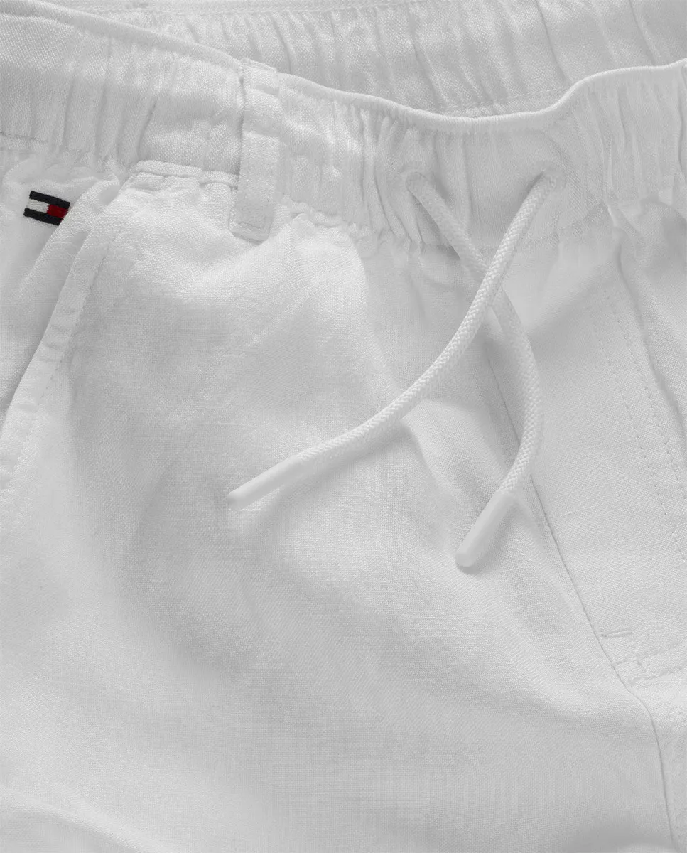 

Длинные прямые льняные брюки для девочки Tommy Hilfiger, белый