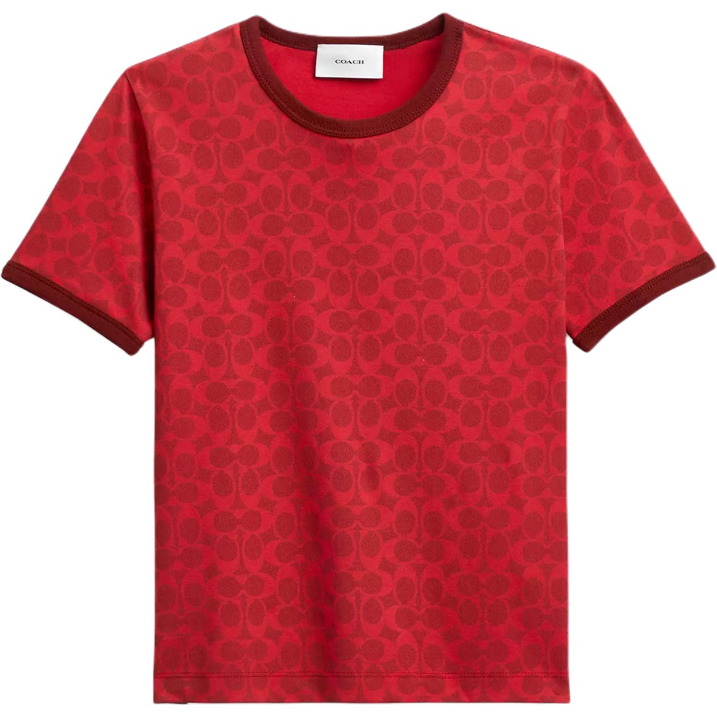 

COACH Футболка женская красная, Красный, COACH Футболка женская красная