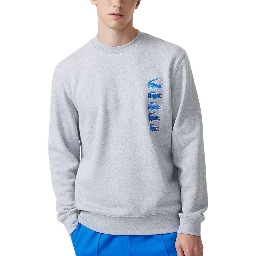 Толстовка Lacoste, мужская, спортивно-повседневная, серебристо-серая — фото 2