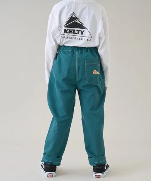 Детские брюки Kelty с контрастной строчкой, прямые, синие — фото 4