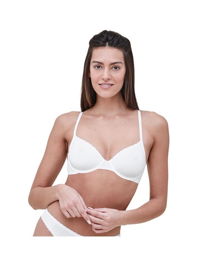 

Женский хлопковый бюстгальтер на косточках с декором Skarlett Blue, цвет White