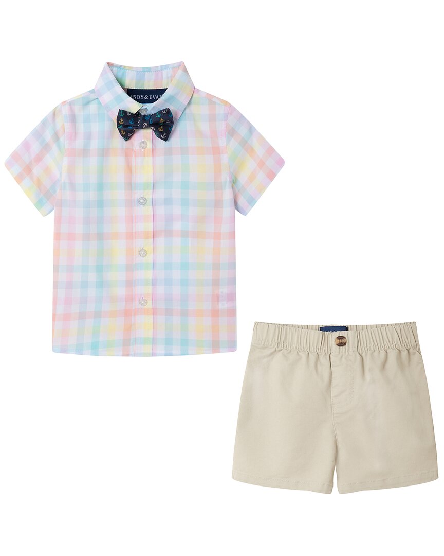 

Andy & Evan Комплект из 4 предметов с подтяжками в клетку, желтый