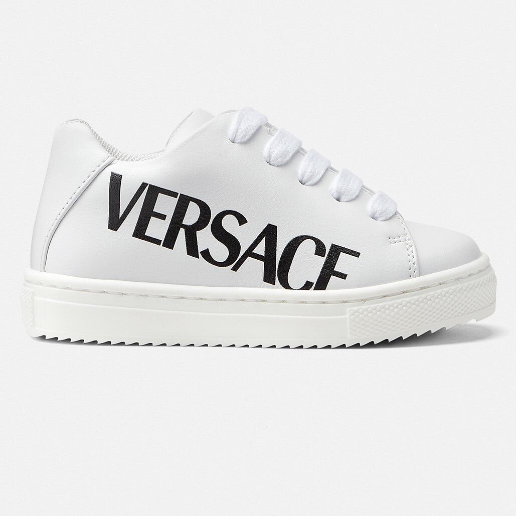 

Белые кожаные кроссовки Versace, белый