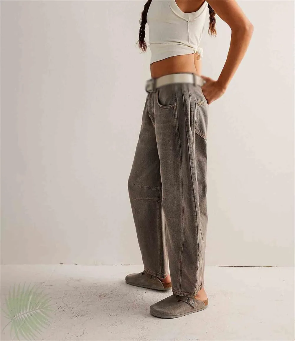 Джинсы Leopard Barrel, Y2k Vintage, Loose, Mid Rise, Wide Leg — фото 3