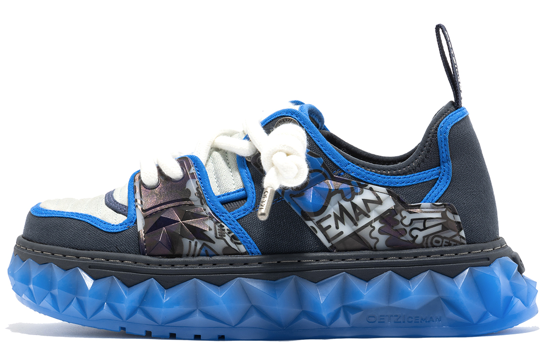 

OETZI Wotto Artist x Ice Man Oz Height Increasing Coverage Low-Top Casual Shoes мужские, темно-синий и светло-серый