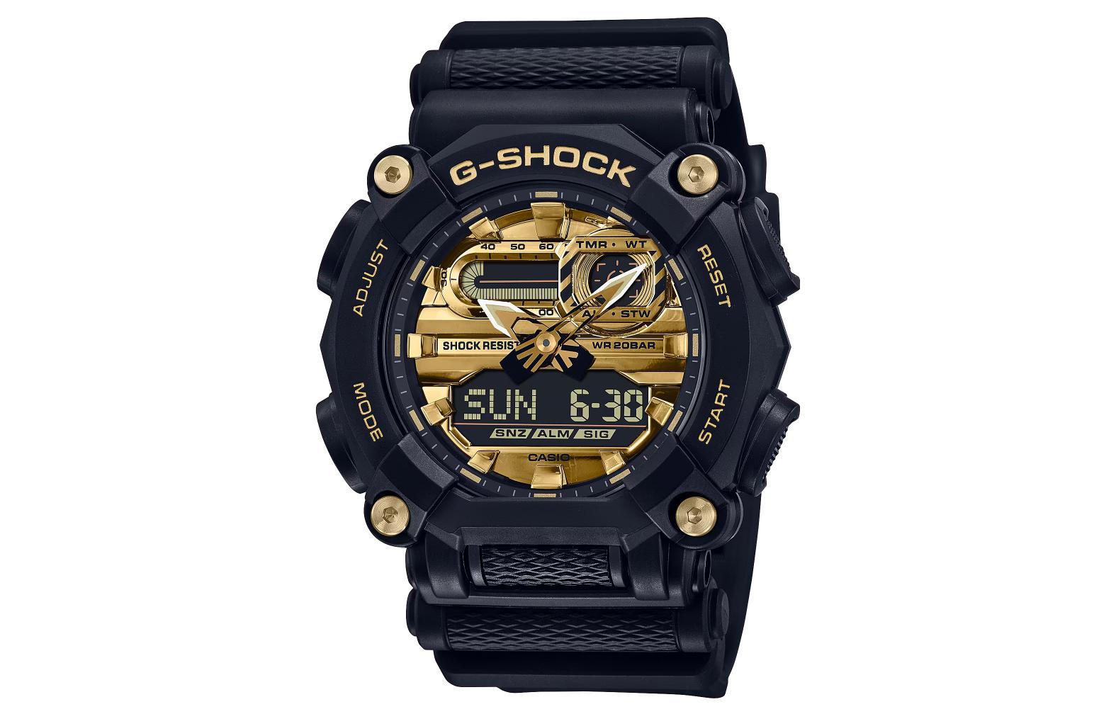 

CASIO Часы Men Liquid Crystal/Analog Dual Display Series 49.5mm Gold Watch GA-900AG-1ADR, Gold Dial