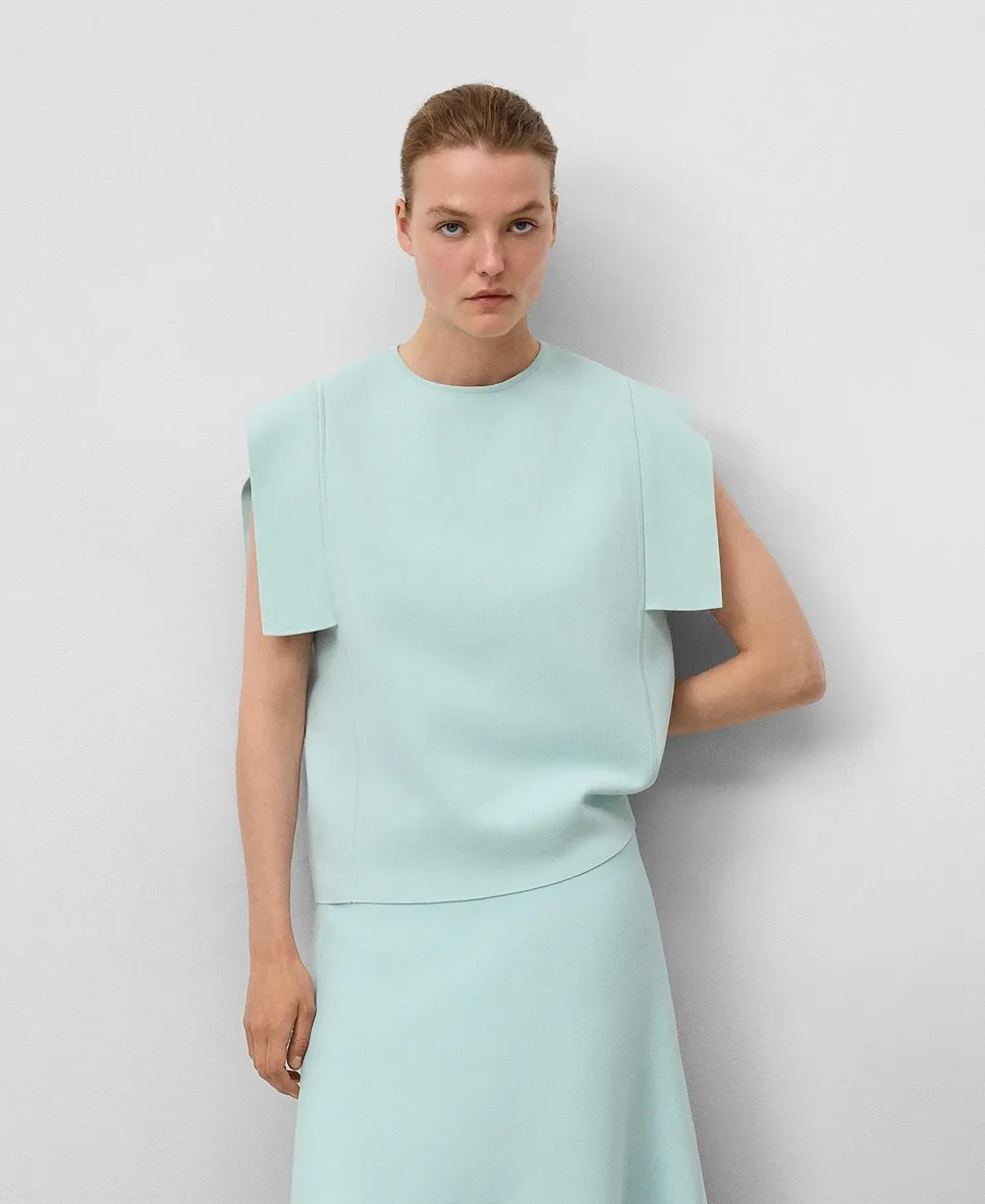 

Женский трикотажный джемпер с боковыми вставками Adolfo Dominguez, бирюзовый