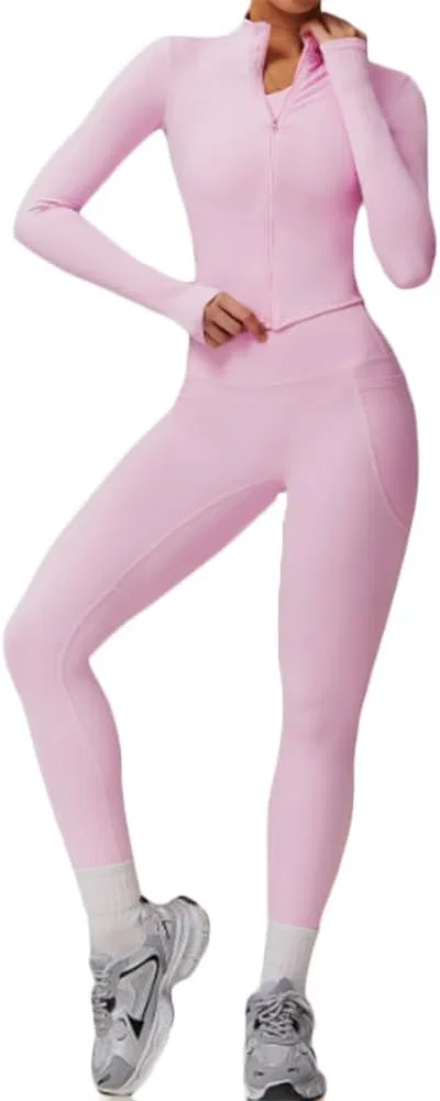 Спортивный костюм с лонгсливом и леггинсами, Pink