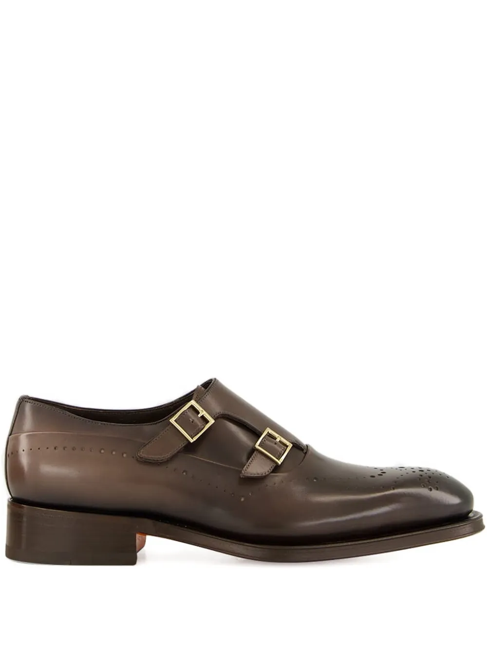 

Туфли монки с пряжками Santoni, коричневый