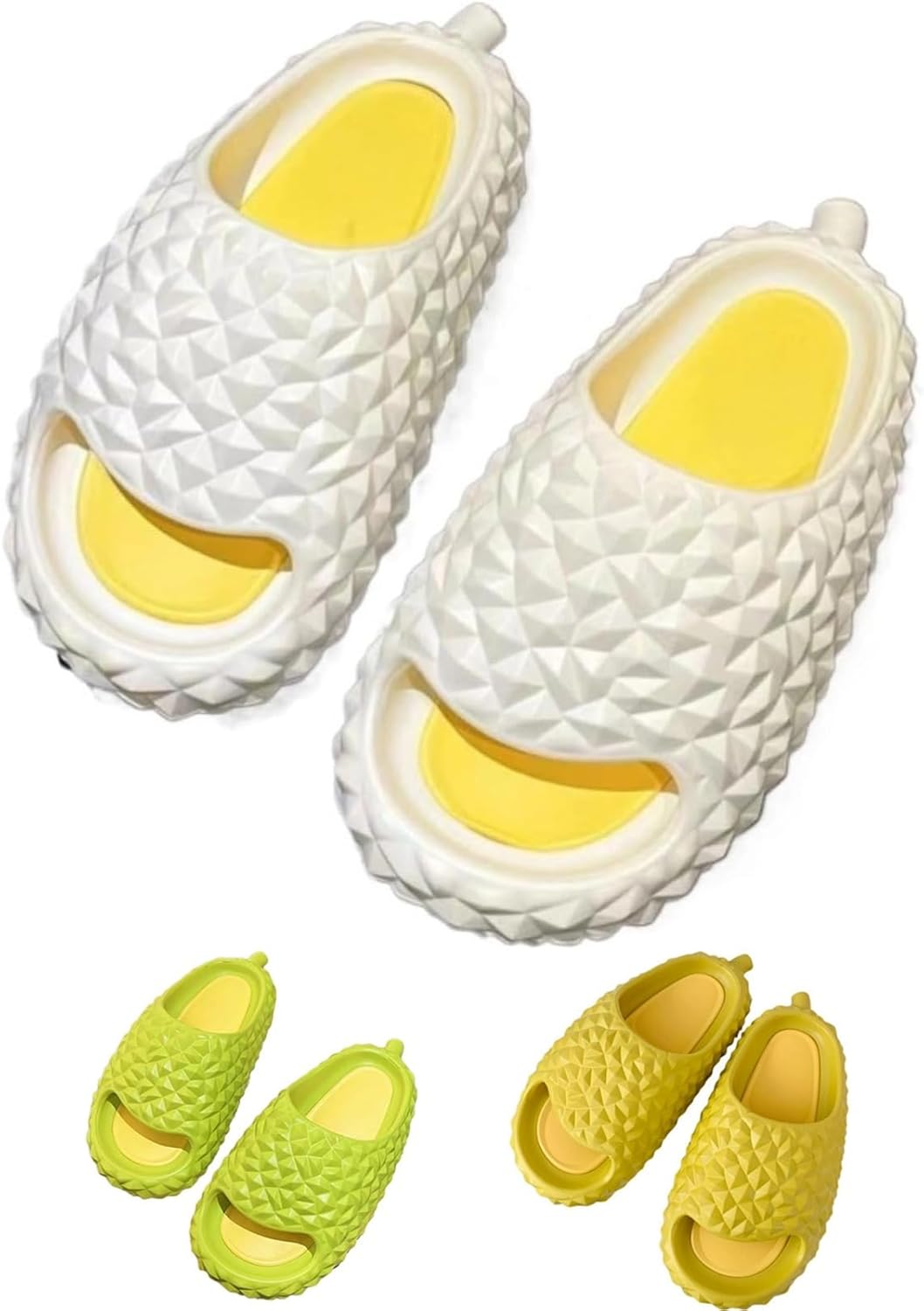 

Тапочки Sourmei Durian для женщин и мужчин с толстой подошвой, для дома и лета, для пар, особенные домашние тапочки с ощущением наступания на что-то мягкое, для ношения вне ванной, белый