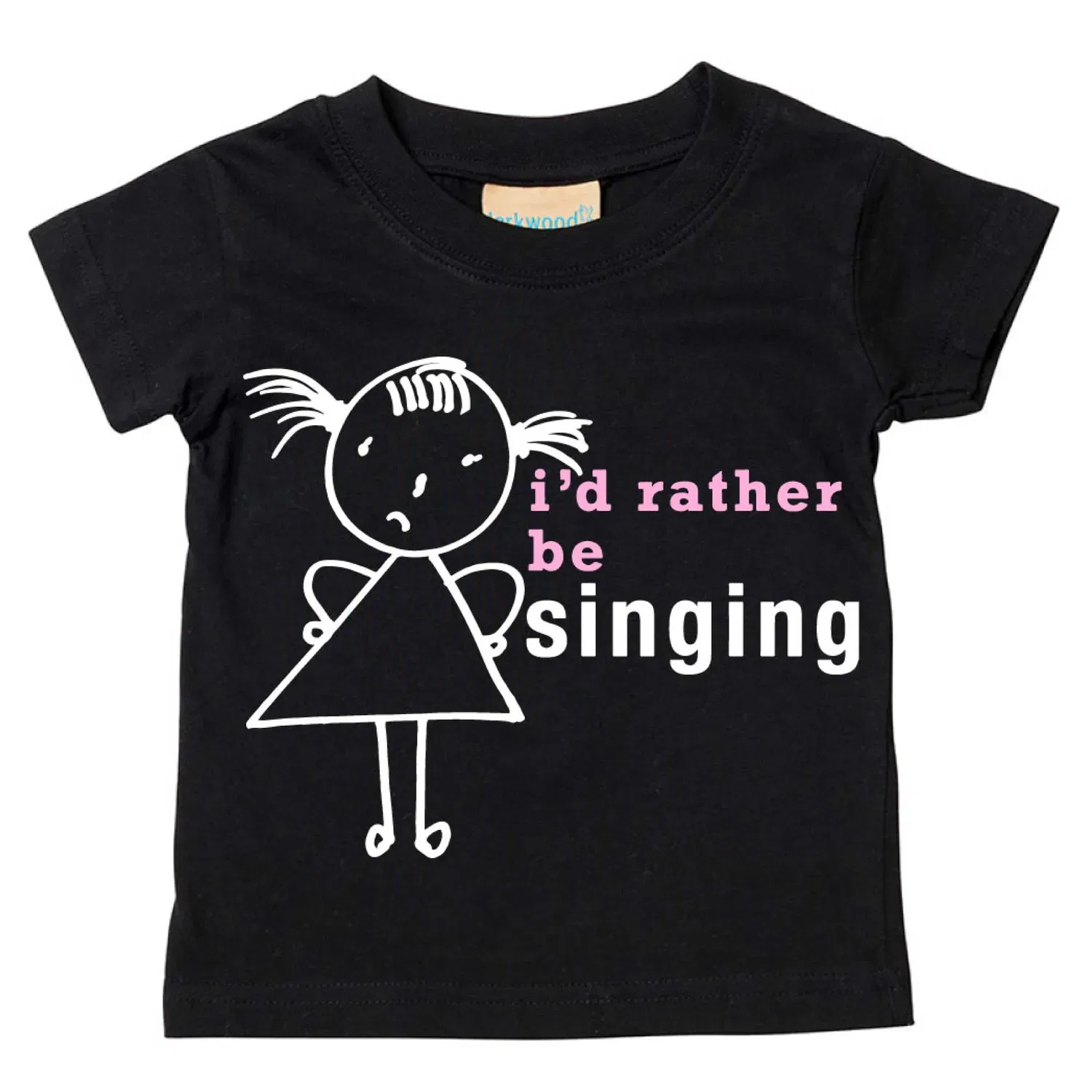 Футболка детская с надписью "I'd Rather Be Singing" 60 Second Makeover, черный — фото 2
