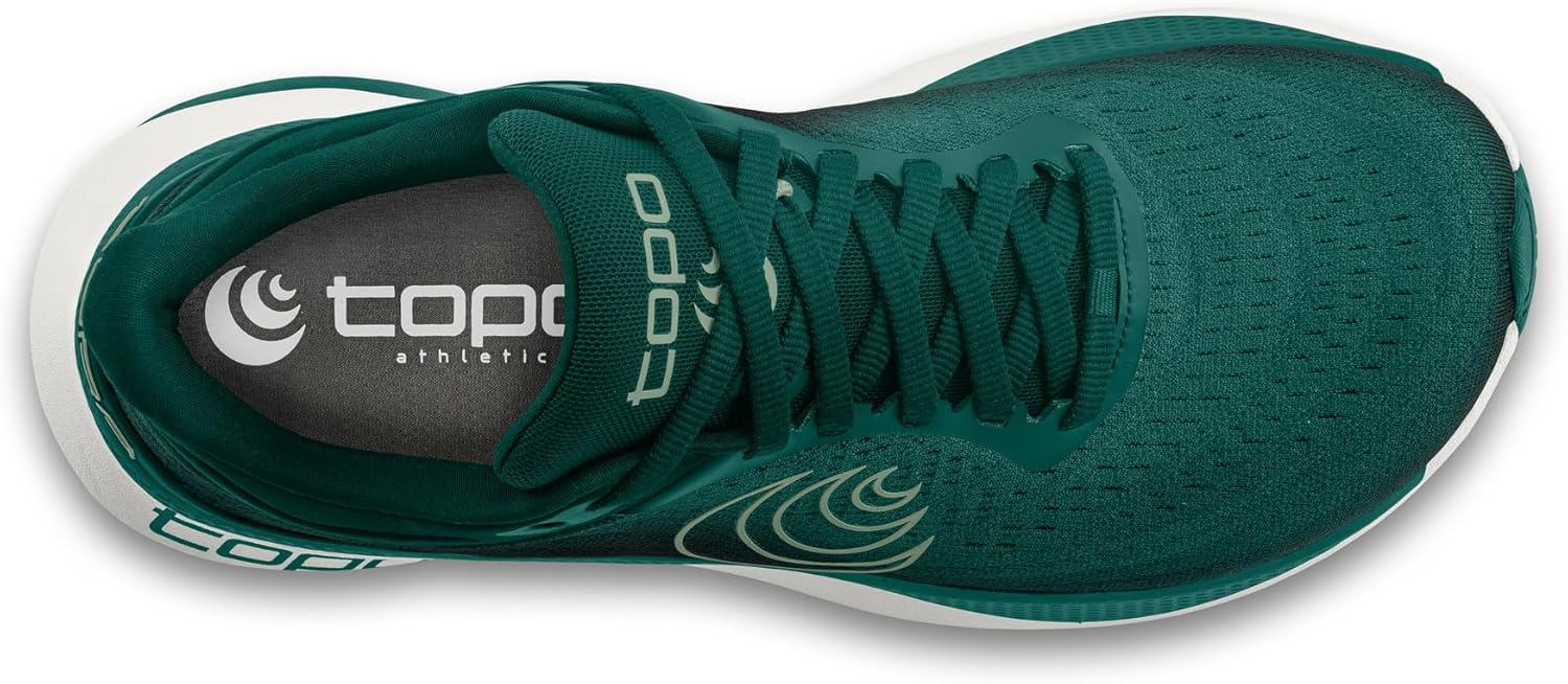 Мужские легкие беговые кроссовки Topo Athletic Aura с комфортным перепадом 5 мм, спортивная обувь для бега по дороге, белый/бирюзовый — фото 4