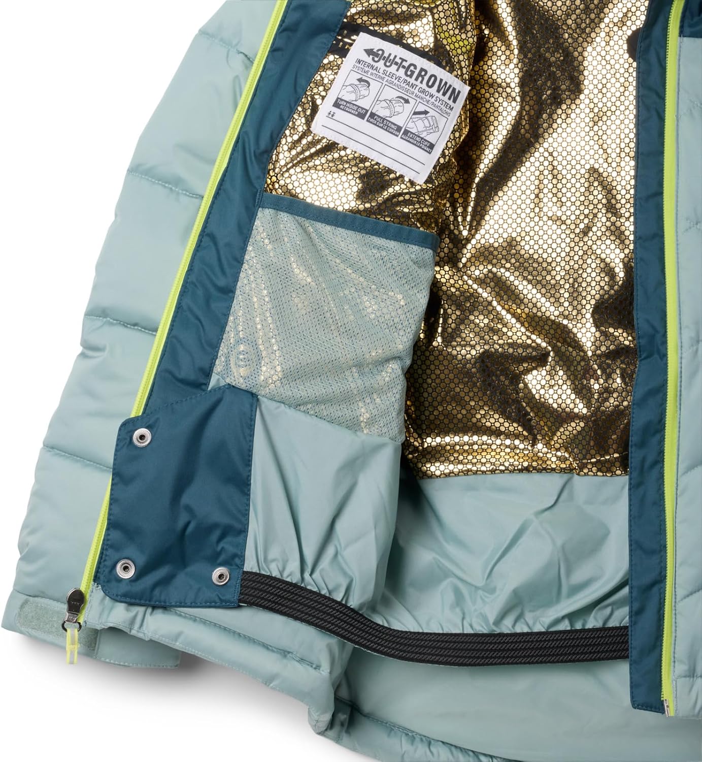 Зимняя стеганая куртка для девочек Columbia Powder III, Crushed Blue/Everblue — фото 3