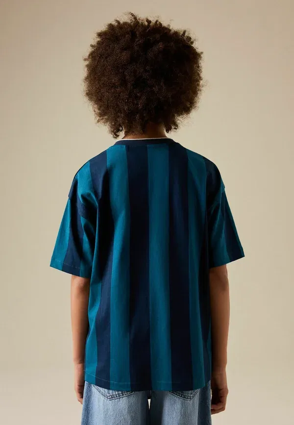 Футболка с коротким рукавом и принтом Next, teal navy varsity stripe, бирюзово-синий — фото 2