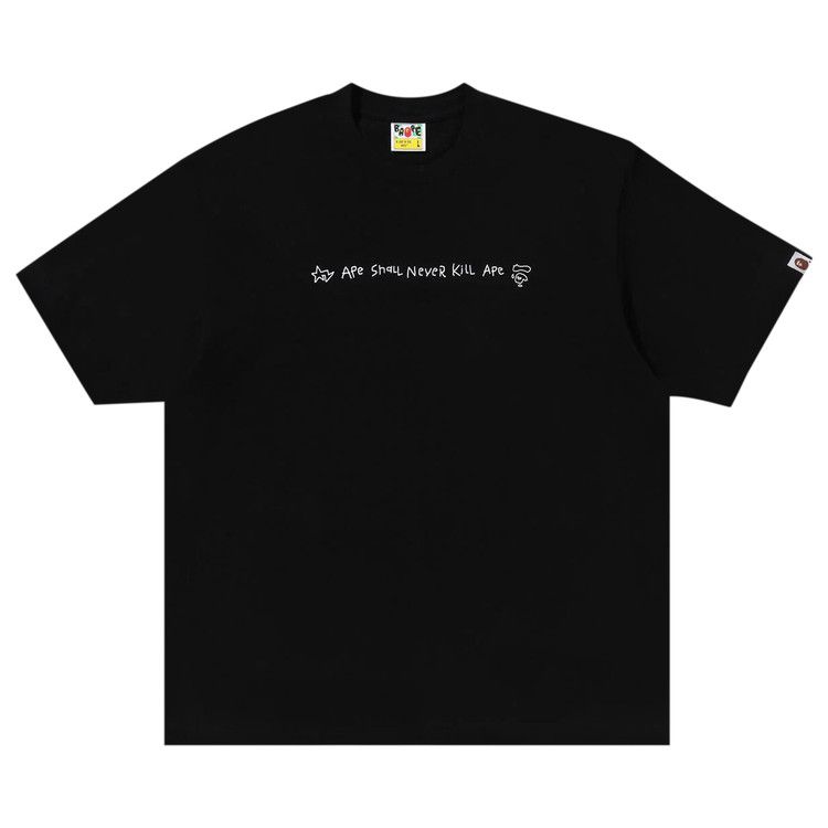 

Футболка BAPE Hand Drawn Logo Relaxed Fit Tee, Black