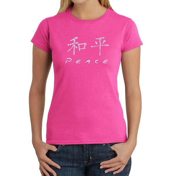 

Футболка с надписью Chinese peace symbol La Pop Art, Pink