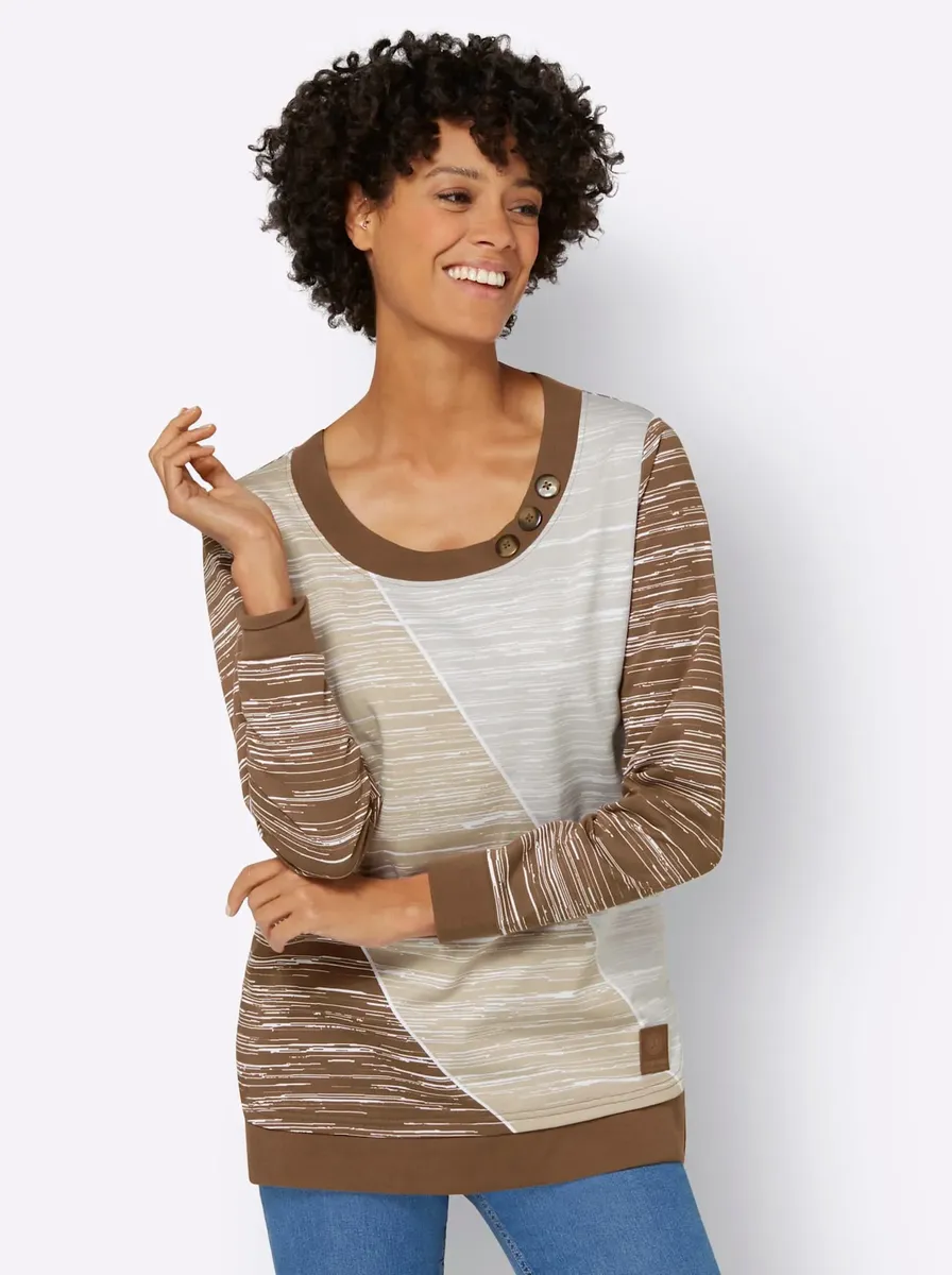 

Толстовка в стиле casual Casual Looks, цвет Braun-Ecru-Bedruckt