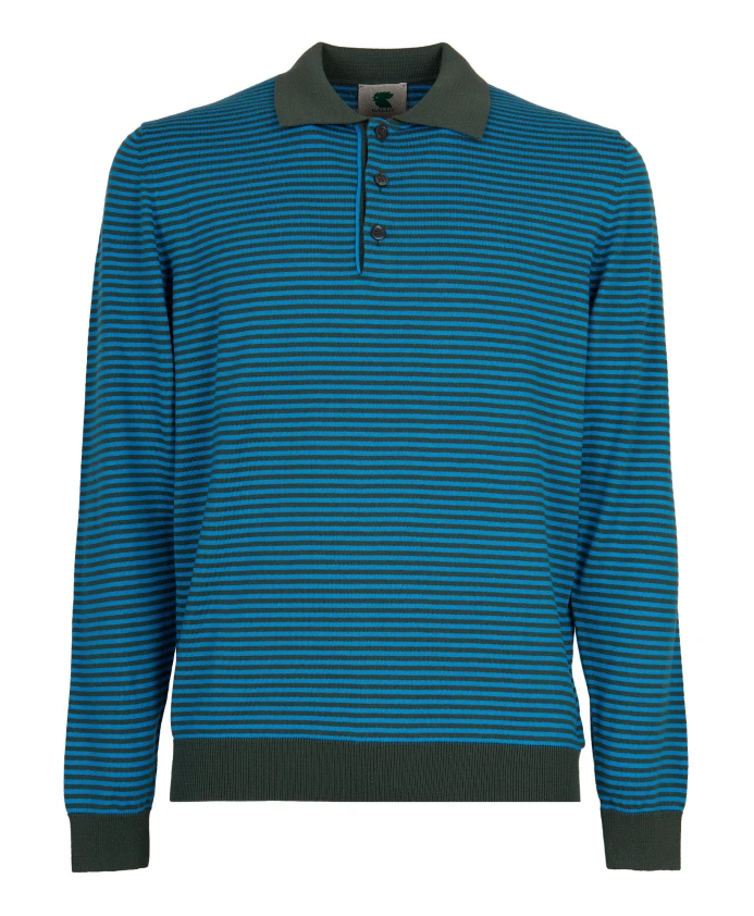 

Мужская рубашка-поло с длинными рукавами, изготовленная из мягкой трикотажной ткани из 100% хлопка. Gallo, мультиколор