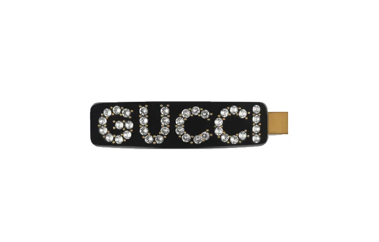 Заколка для волос с логотипом GUCCI черная